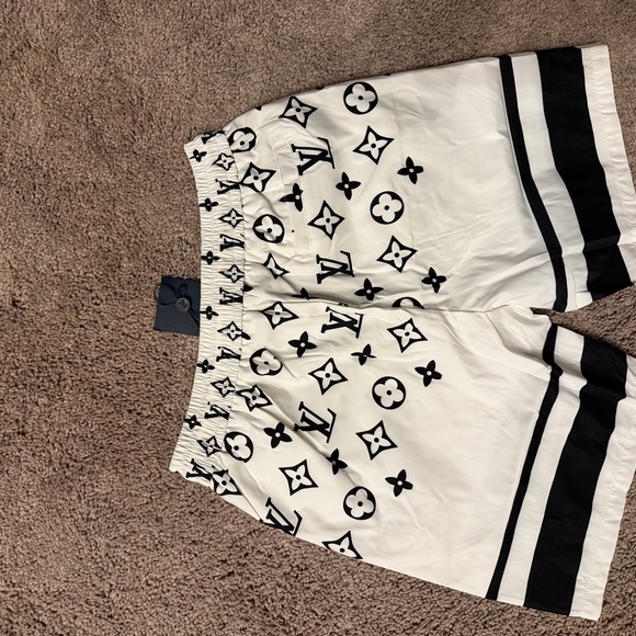 Louis Vuitton Monogram Black and White Swim Trunks - Picture 2 of 5